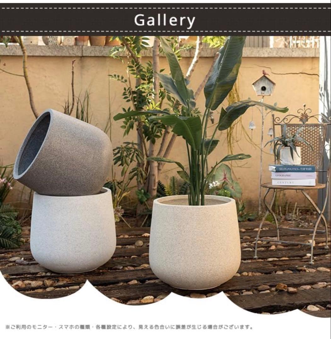 【新品】JUHAN  円形プランター ライトグレー