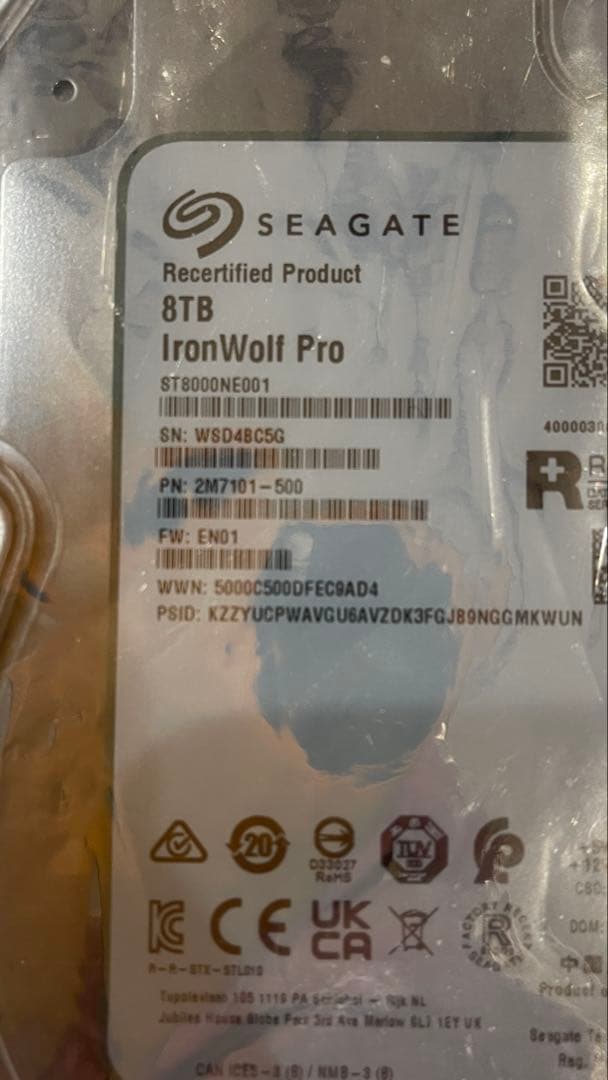 新品　Seagate IronWolf Pro 8TB 超高耐久HDD