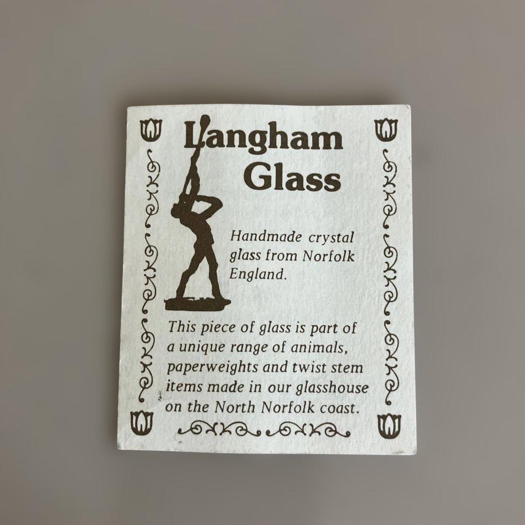 ランガムLANGHAMクリスタルガラス.アートボールとワイングラスイギリス未使用