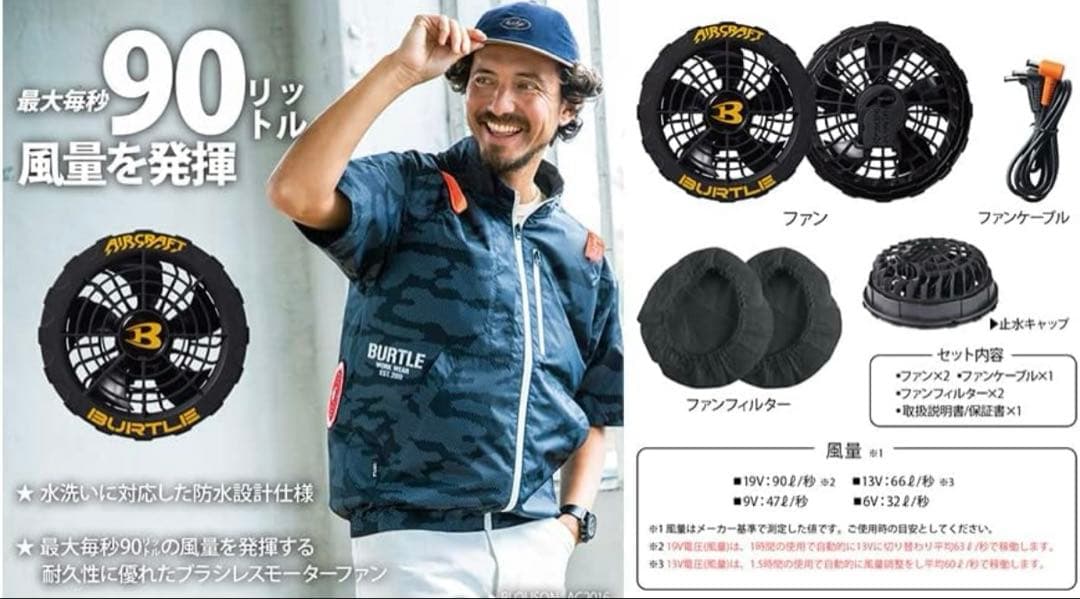 BURTLE AC370 FAN UNIT & AC360 バッテリーセット