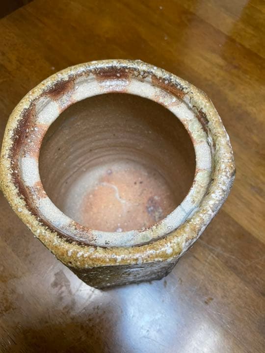 信楽焼　水指　陶真作