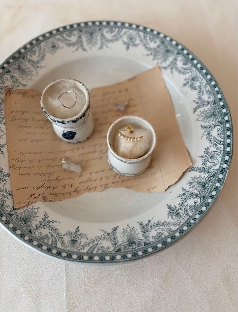 美品　ムーランデルー　美しい草花模様の深皿　フランスアンティーク皿　サンタマン