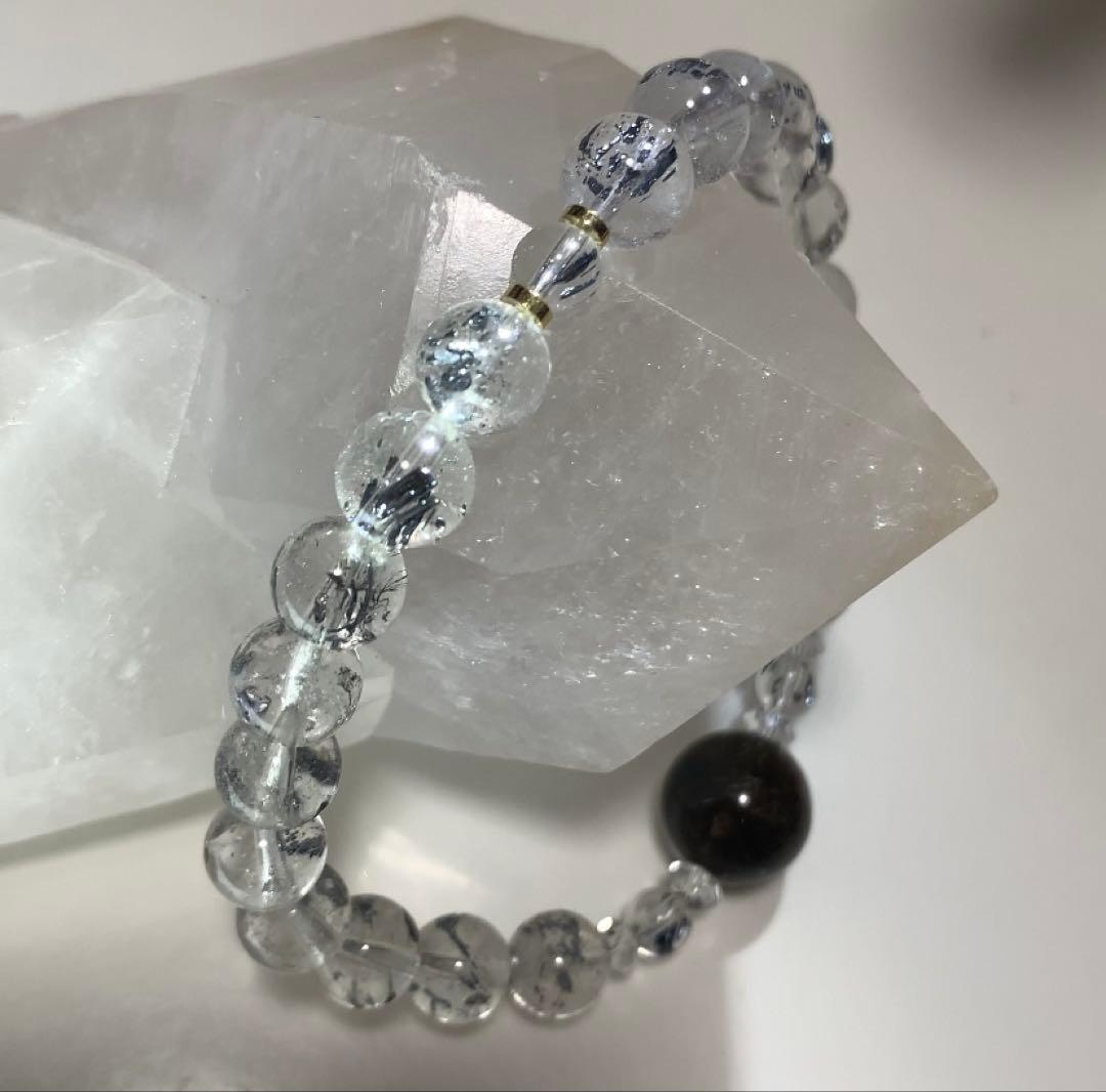 ⭐️極上⭐️スティブナイトインクォーツ　ブレスレット　ブラックプラチナルチルクォーツ