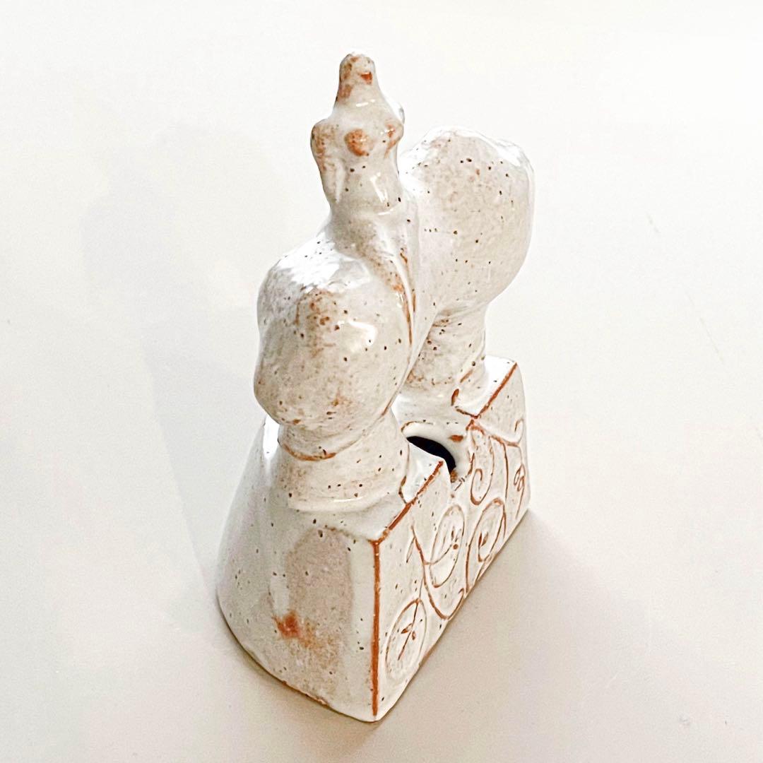 【萩原朋子】花器「糧」白釉 一輪挿し オブジェ 現代陶芸 作家作品