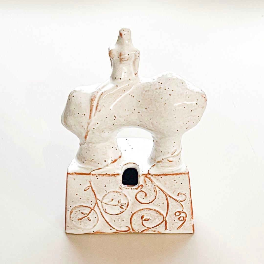 【萩原朋子】花器「糧」白釉 一輪挿し オブジェ 現代陶芸 作家作品
