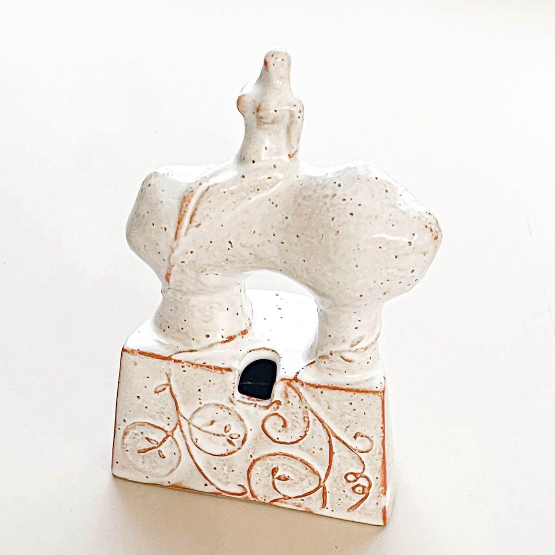 【萩原朋子】花器「糧」白釉 一輪挿し オブジェ 現代陶芸 作家作品