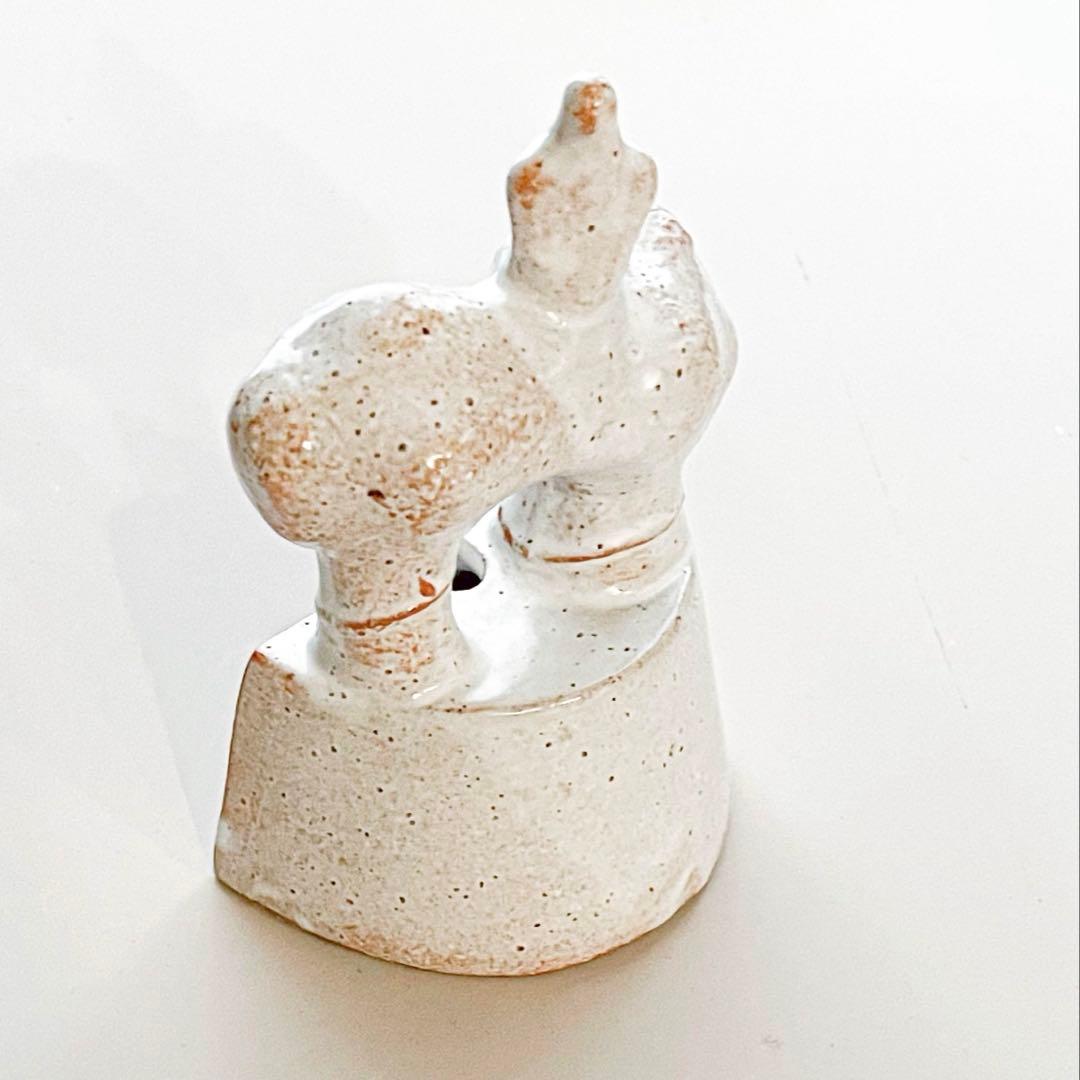 【萩原朋子】花器「糧」白釉 一輪挿し オブジェ 現代陶芸 作家作品