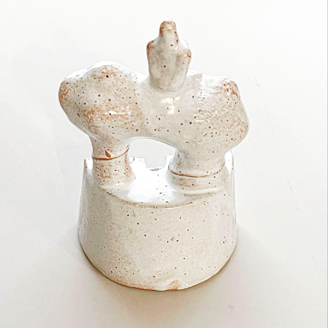 【萩原朋子】花器「糧」白釉 一輪挿し オブジェ 現代陶芸 作家作品