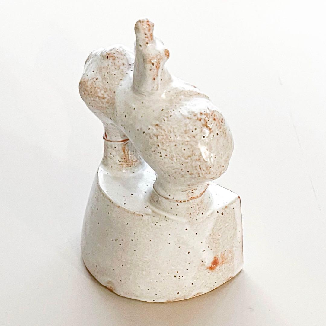 【萩原朋子】花器「糧」白釉 一輪挿し オブジェ 現代陶芸 作家作品