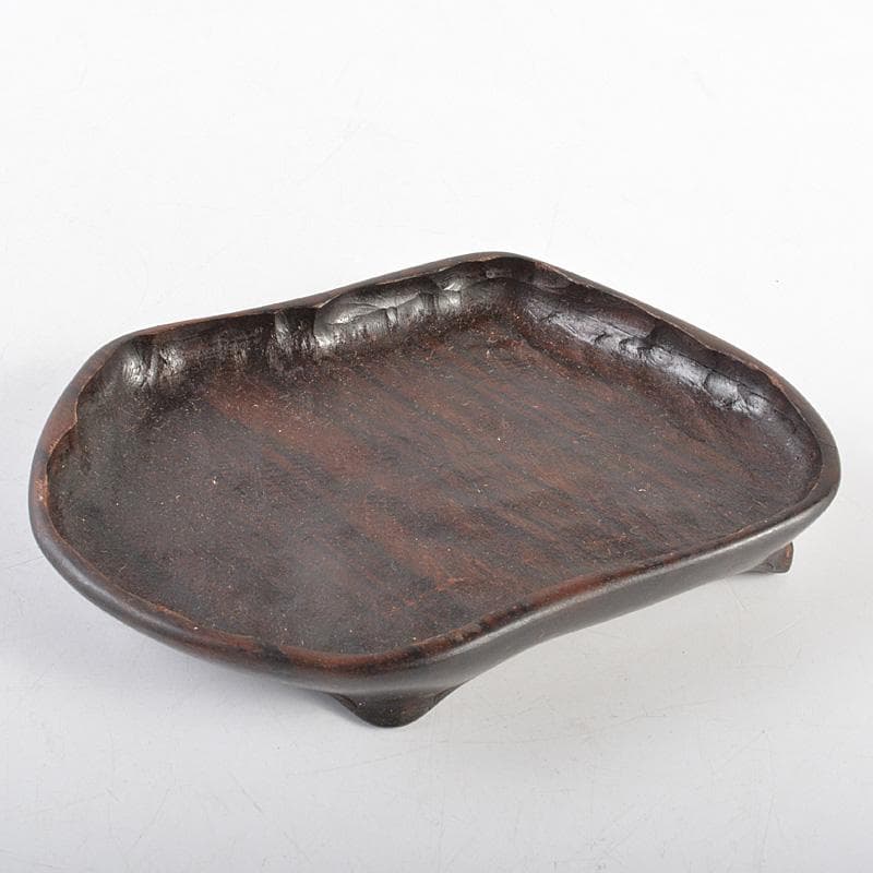 鑑賞石　天然石　赤瑪瑙　置物　唐木台付　C　Ｒ6022