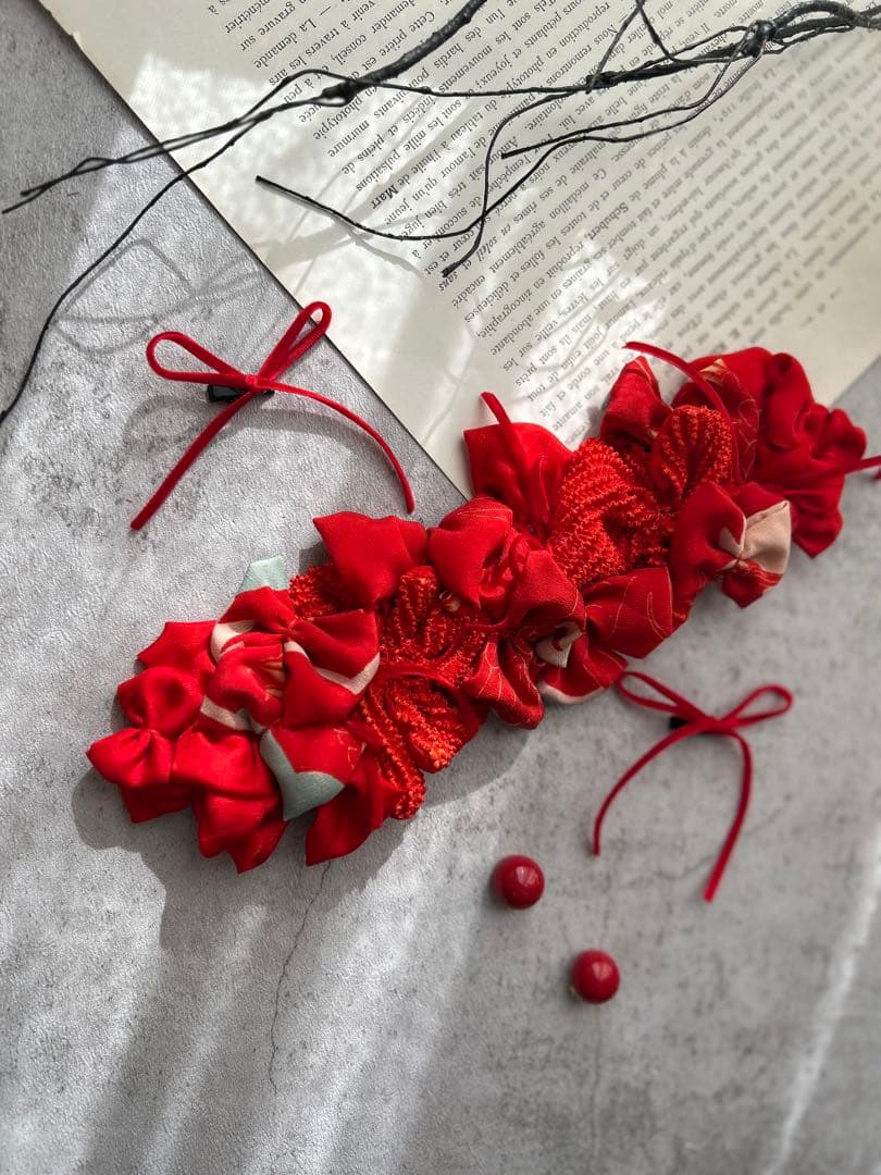 七五三　七五三髪飾り　ヘッドドレス　 選べるイヤリング♡　082