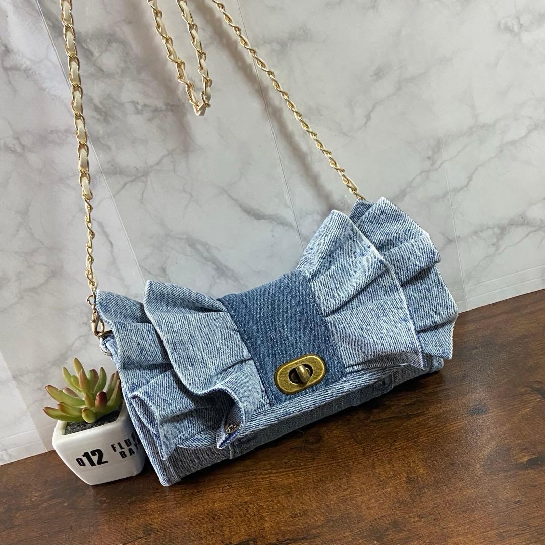 専用※No.59 デニムリメイク【フリル付き 長財布】お財布バッグ ハンドメイド