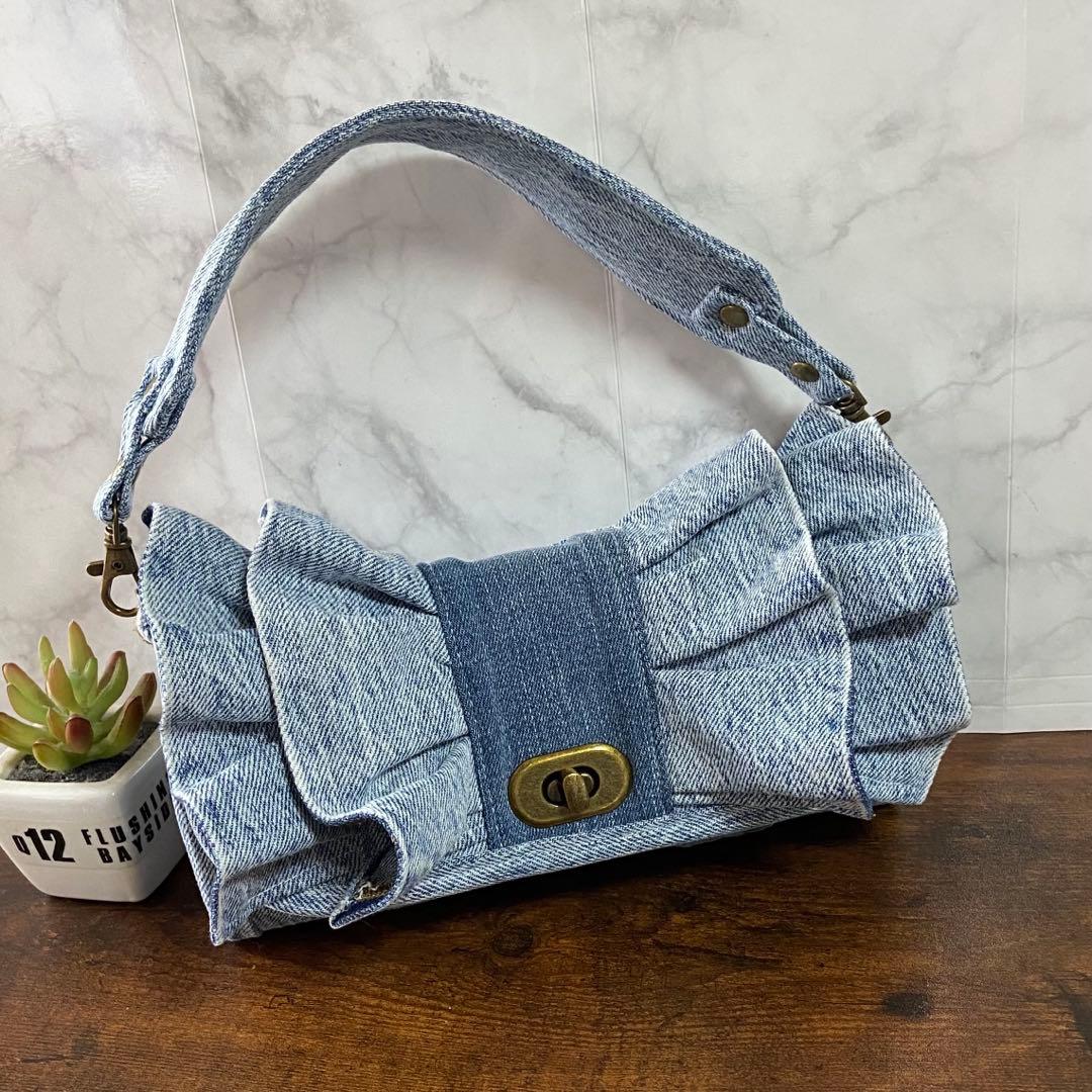 専用※No.59 デニムリメイク【フリル付き 長財布】お財布バッグ ハンドメイド
