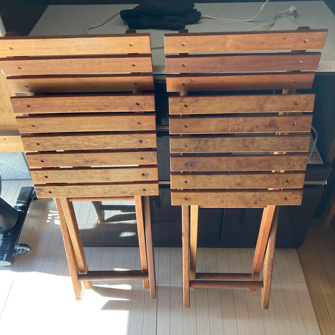 【ACTUS購入】折りたたみ木製チェア×2