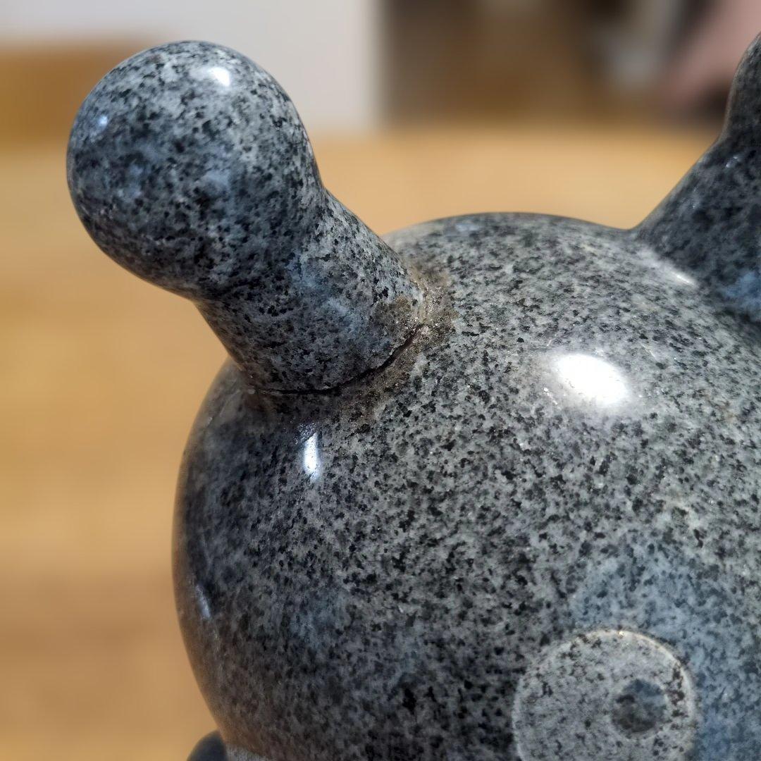 【希少】TAKAO バイキンマン 18㌢　御影石 彫刻 石像