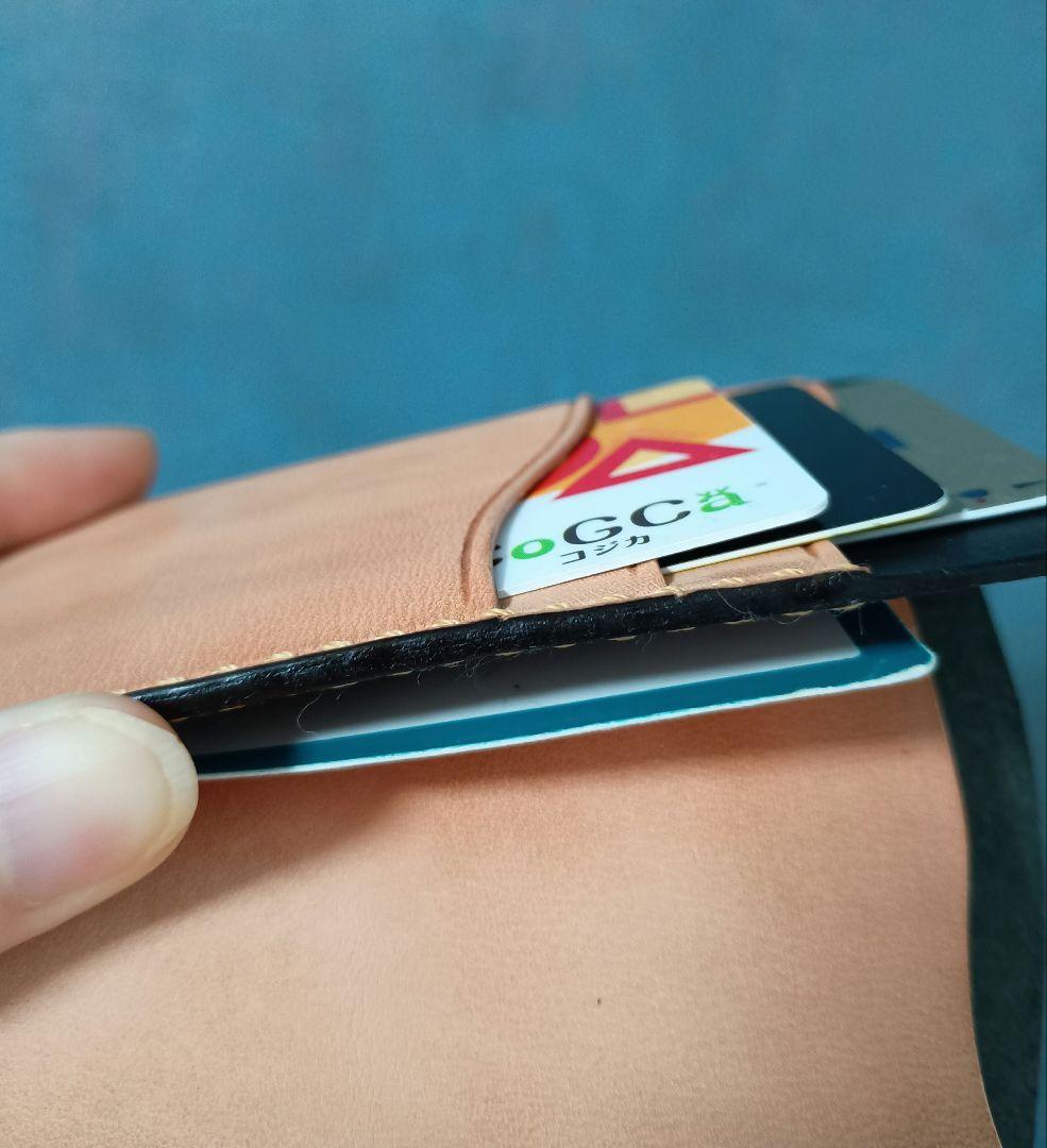 栃木レザー　二つ折財布　ミニウォレット　ヌメ革本革　ハンドメイド　手縫い