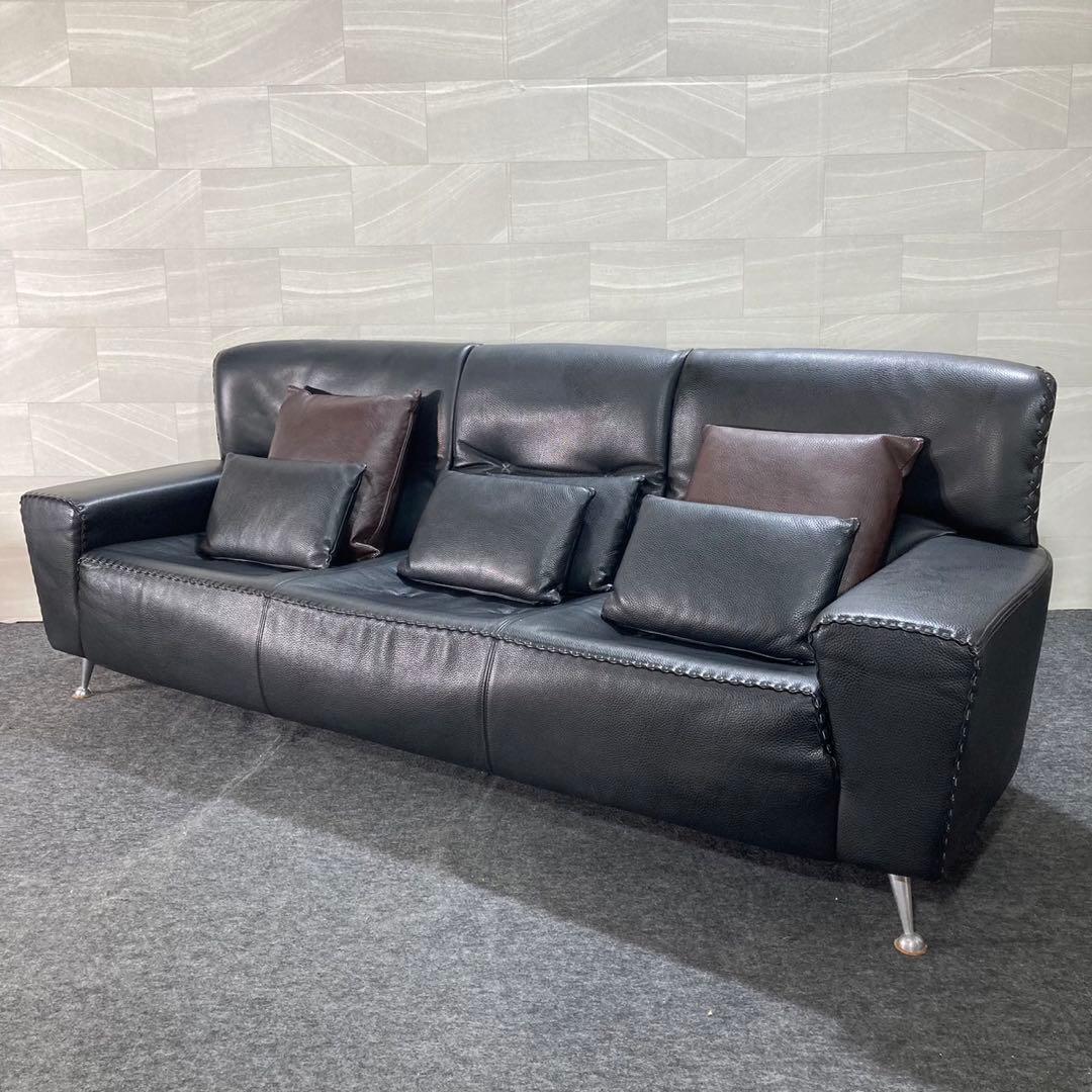 本革ソファ チェア 3人掛け 高級家具 おしゃれ 輸入家具 d3515