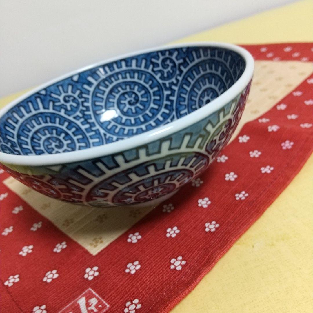 源右衛門窯☆染付章魚唐草濃 飯椀