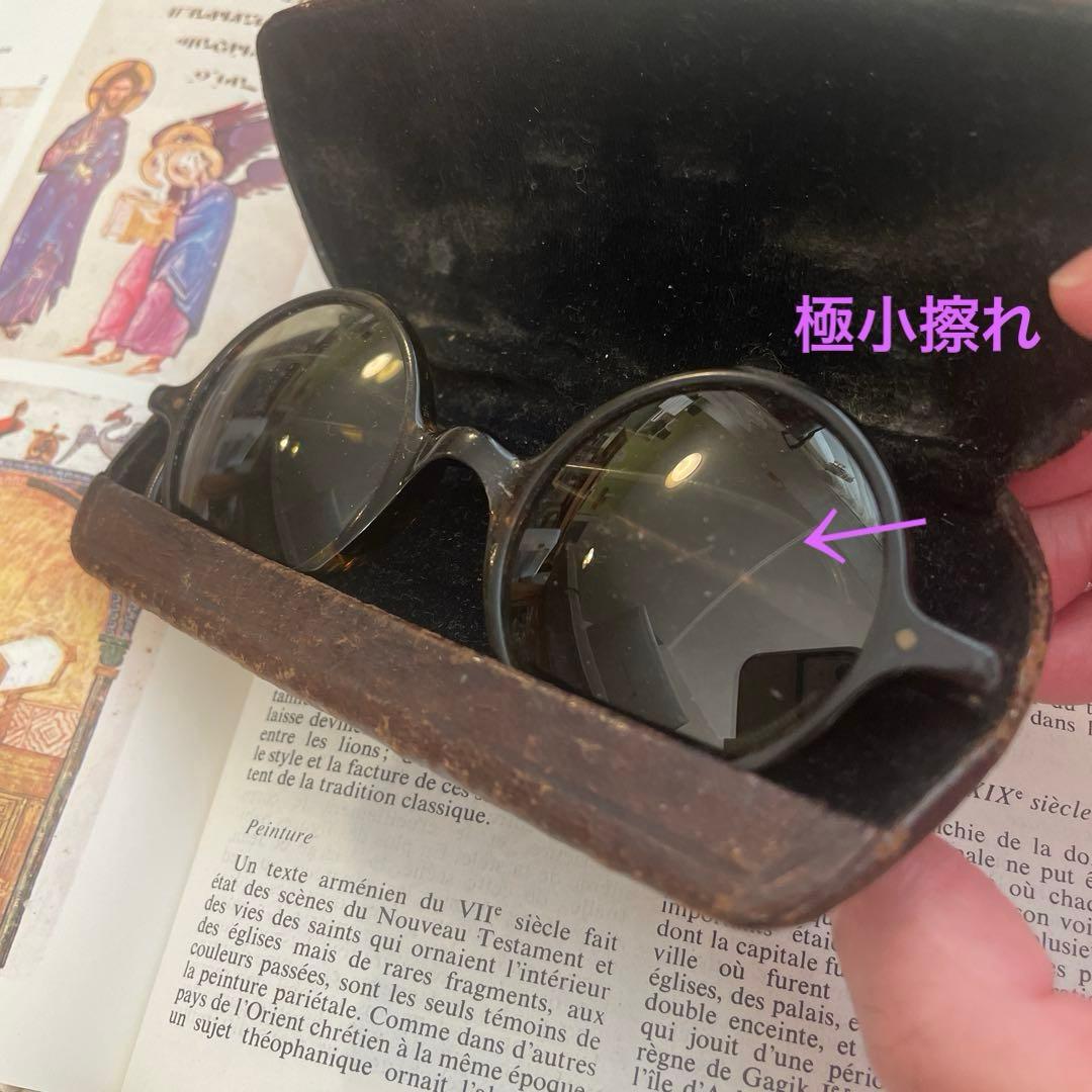 希少 玉屋ケース付｜鼈甲風セルロイド ラウンド眼鏡 アンティーク