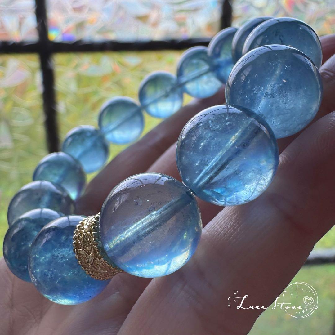 【アクアマリン】青の光に包まれる 幸福と癒しの天然石 ブレスレット