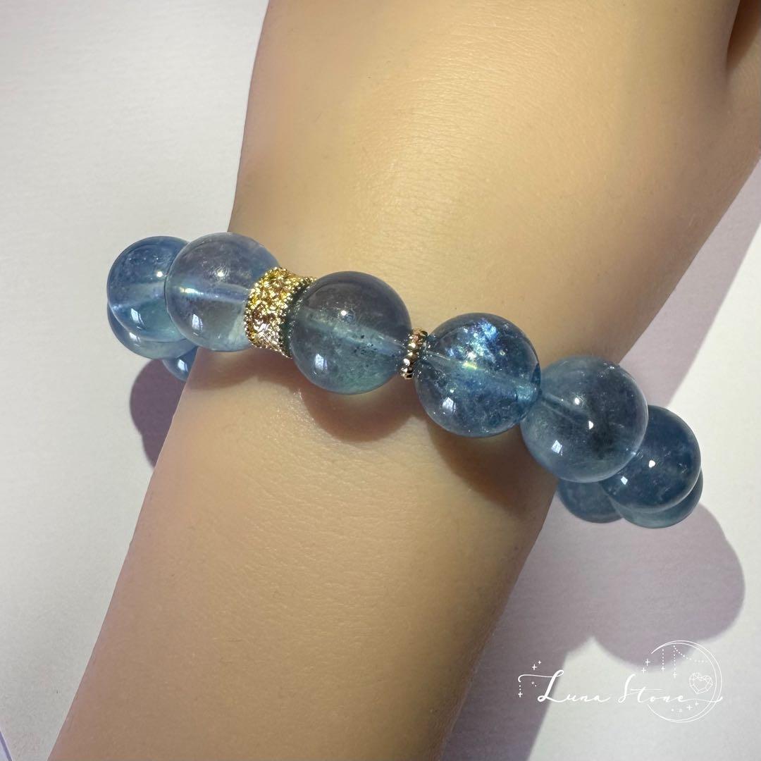 【アクアマリン】青の光に包まれる 幸福と癒しの天然石 ブレスレット