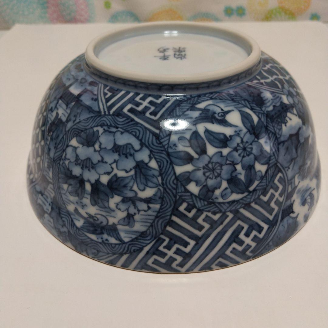 京清水焼染付サラダ鉢6寸弱