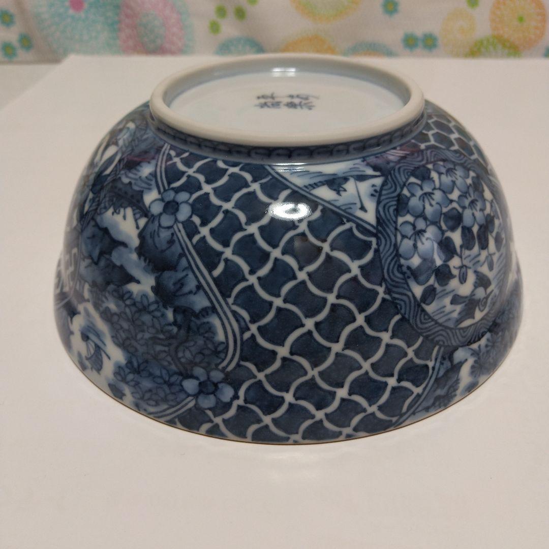 京清水焼染付サラダ鉢6寸弱