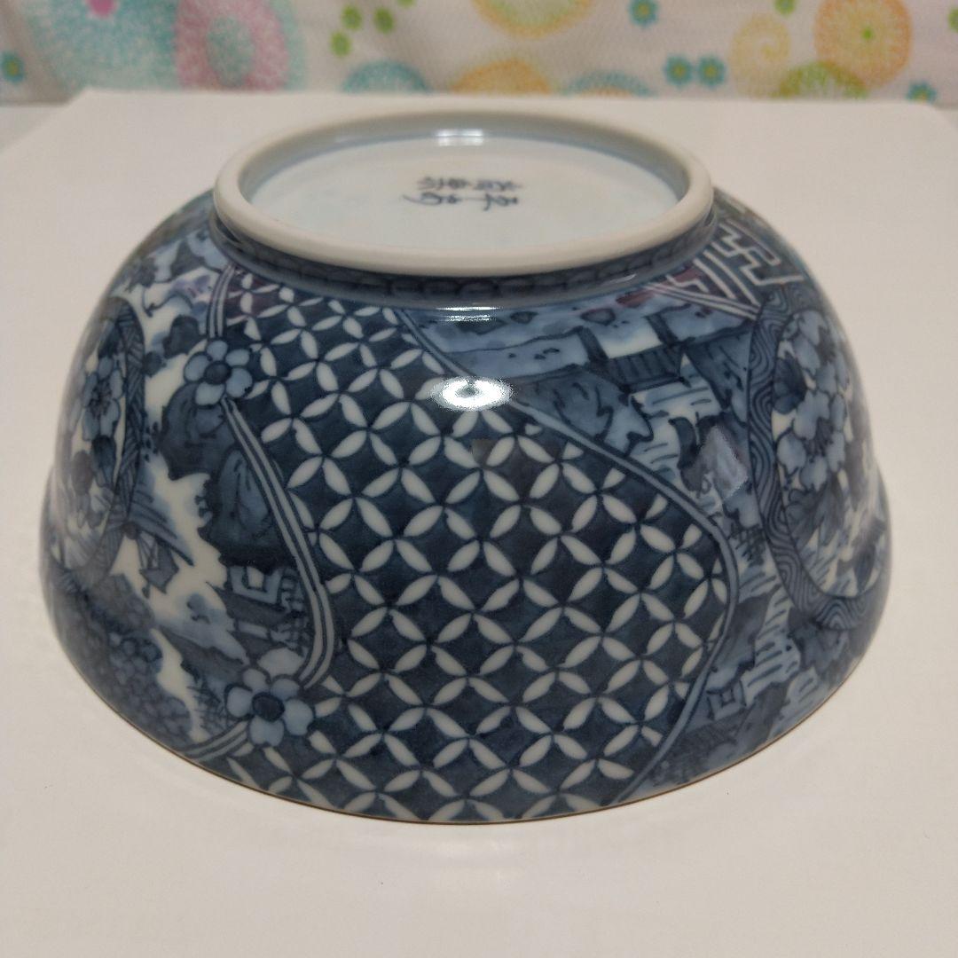 京清水焼染付サラダ鉢6寸弱