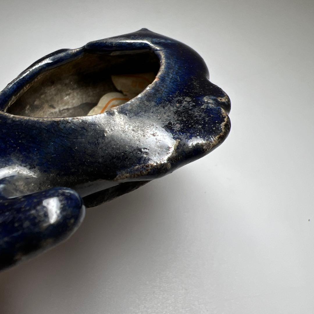 中国清時代　魚文水孟　幅約8㎝　東Y8-0402☆2Fトヒチ