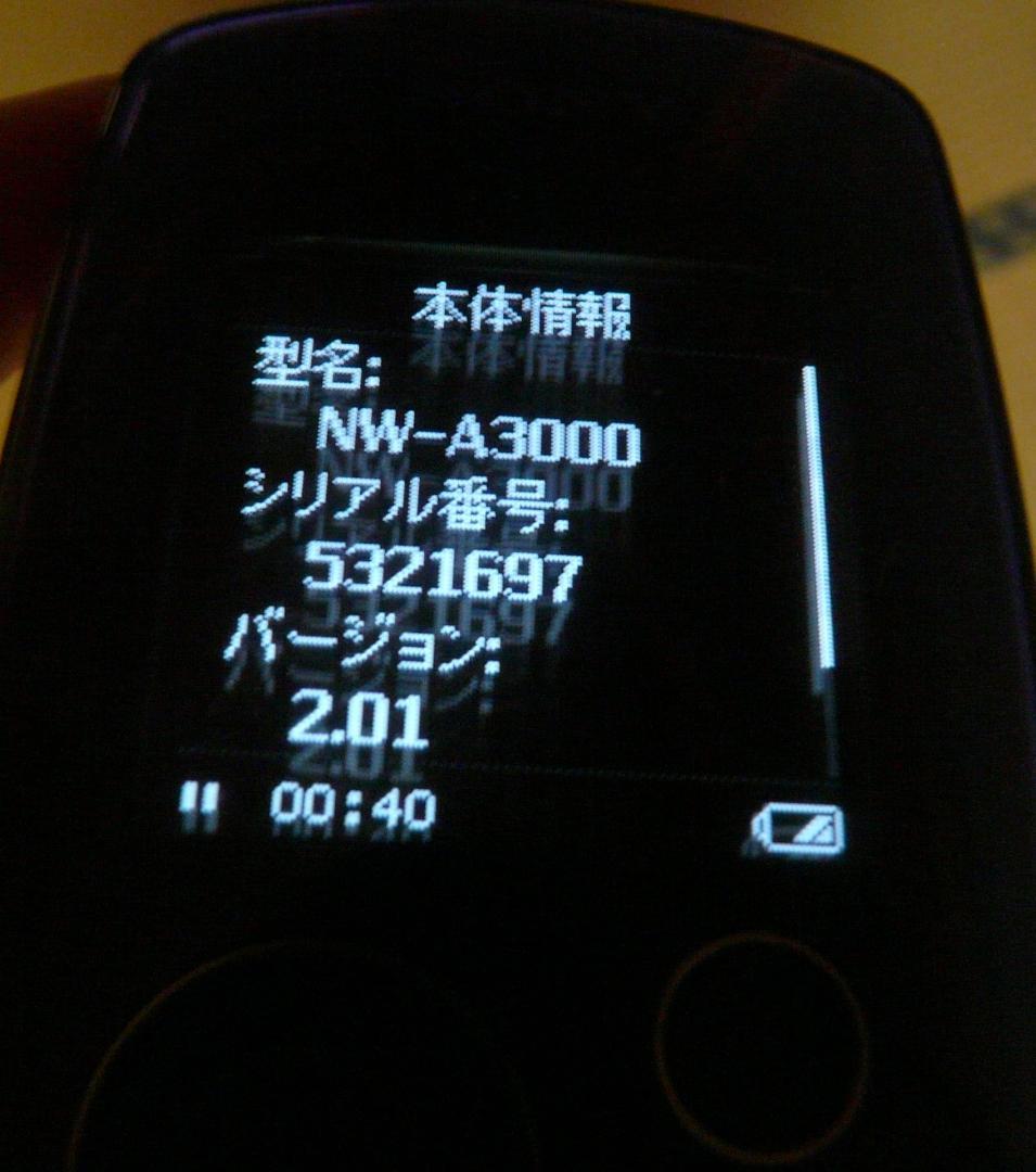 SONY　ウォークマン　NW-A3000 20GB　ソニー