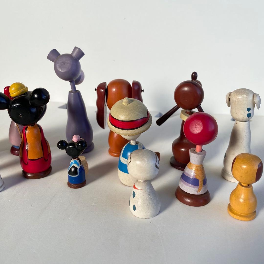 Disney まんがこけし 木製 1970年代 レトロ 15体セット　希少