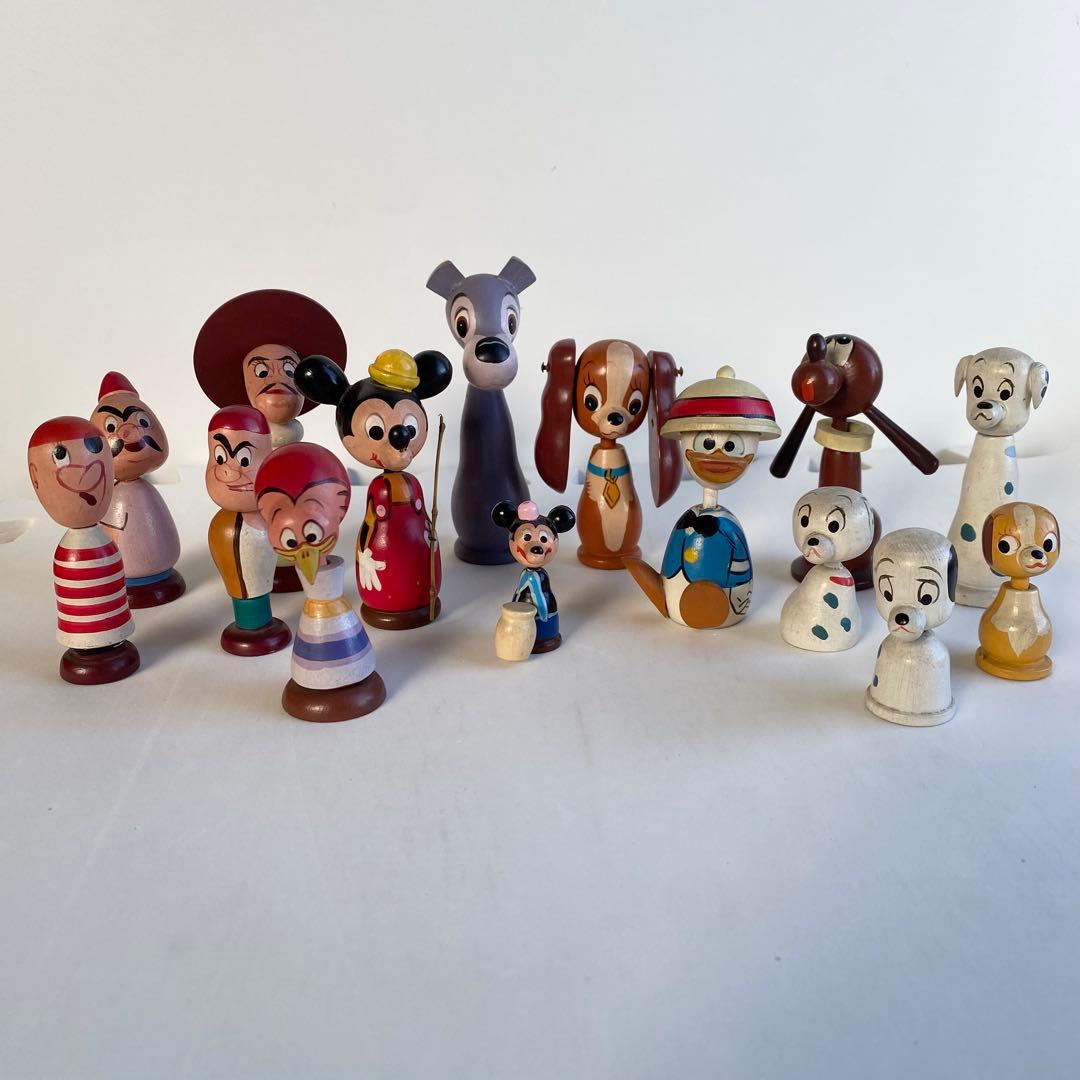 Disney まんがこけし 木製 1970年代 レトロ 15体セット　希少