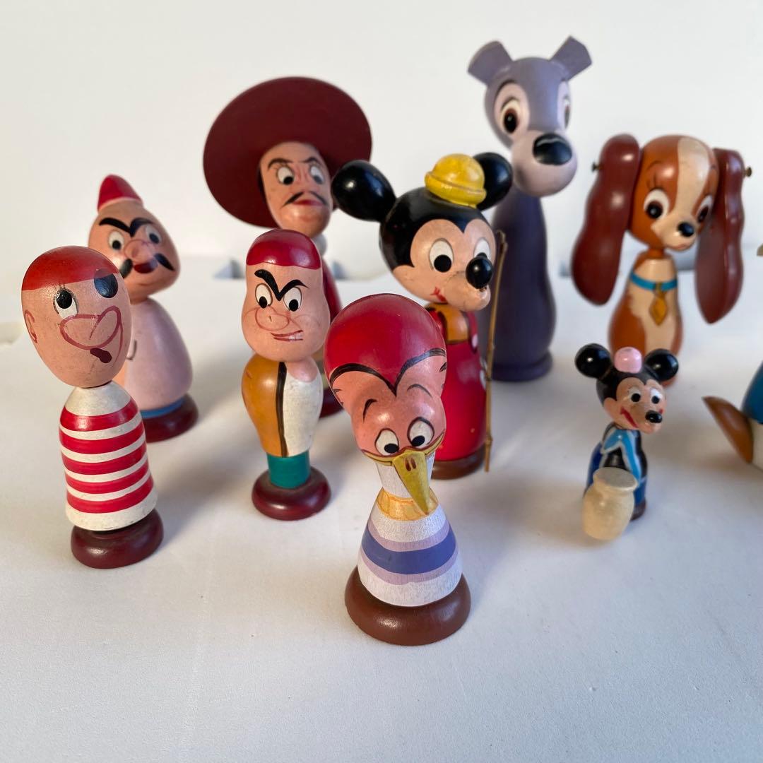Disney まんがこけし 木製 1970年代 レトロ 15体セット　希少