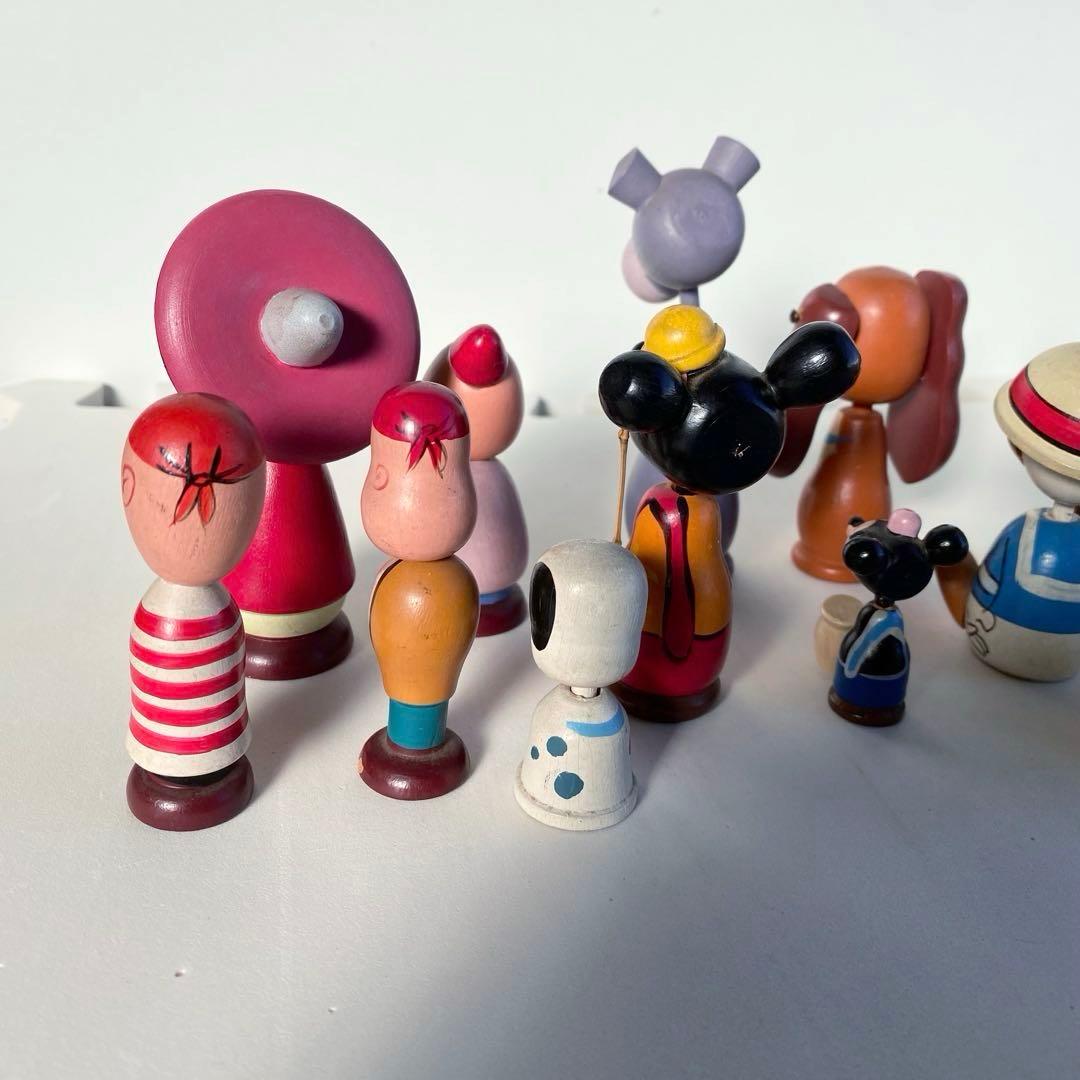 Disney まんがこけし 木製 1970年代 レトロ 15体セット　希少