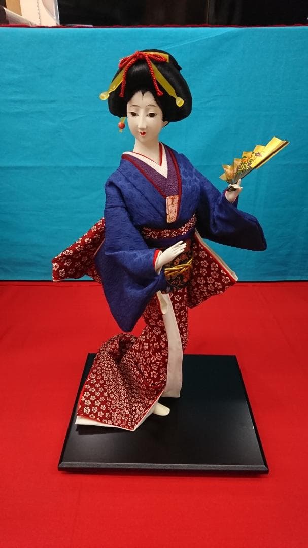 日本人形 舞扇 １２号 両袖ぬぎ しぼり 作札付 にほんにんぎょう 土産品