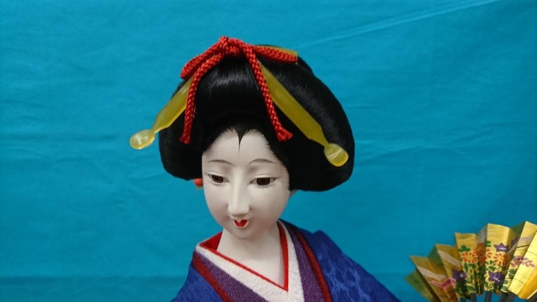 日本人形 舞扇 １２号 両袖ぬぎ しぼり 作札付 にほんにんぎょう 土産品