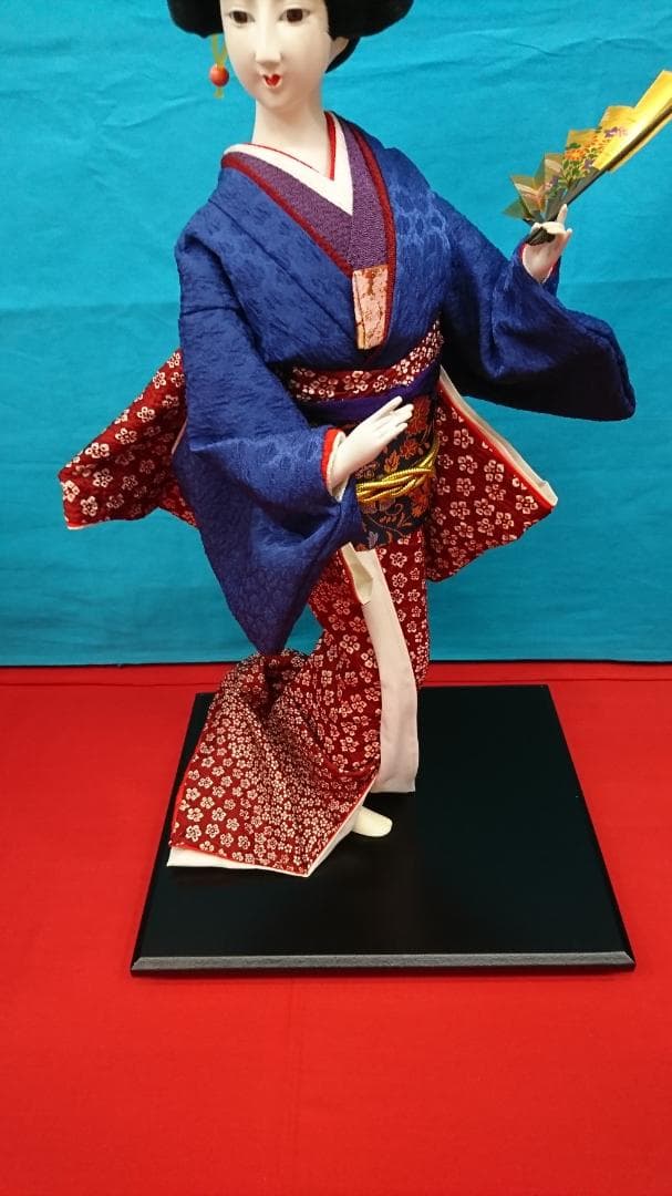 日本人形 舞扇 １２号 両袖ぬぎ しぼり 作札付 にほんにんぎょう 土産品