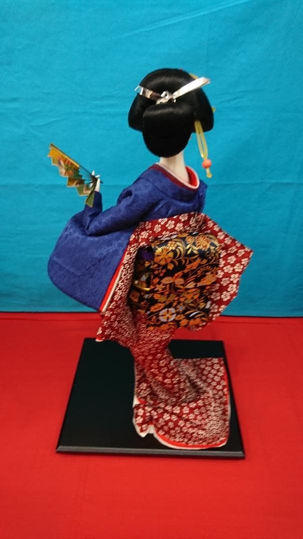日本人形 舞扇 １２号 両袖ぬぎ しぼり 作札付 にほんにんぎょう 土産品