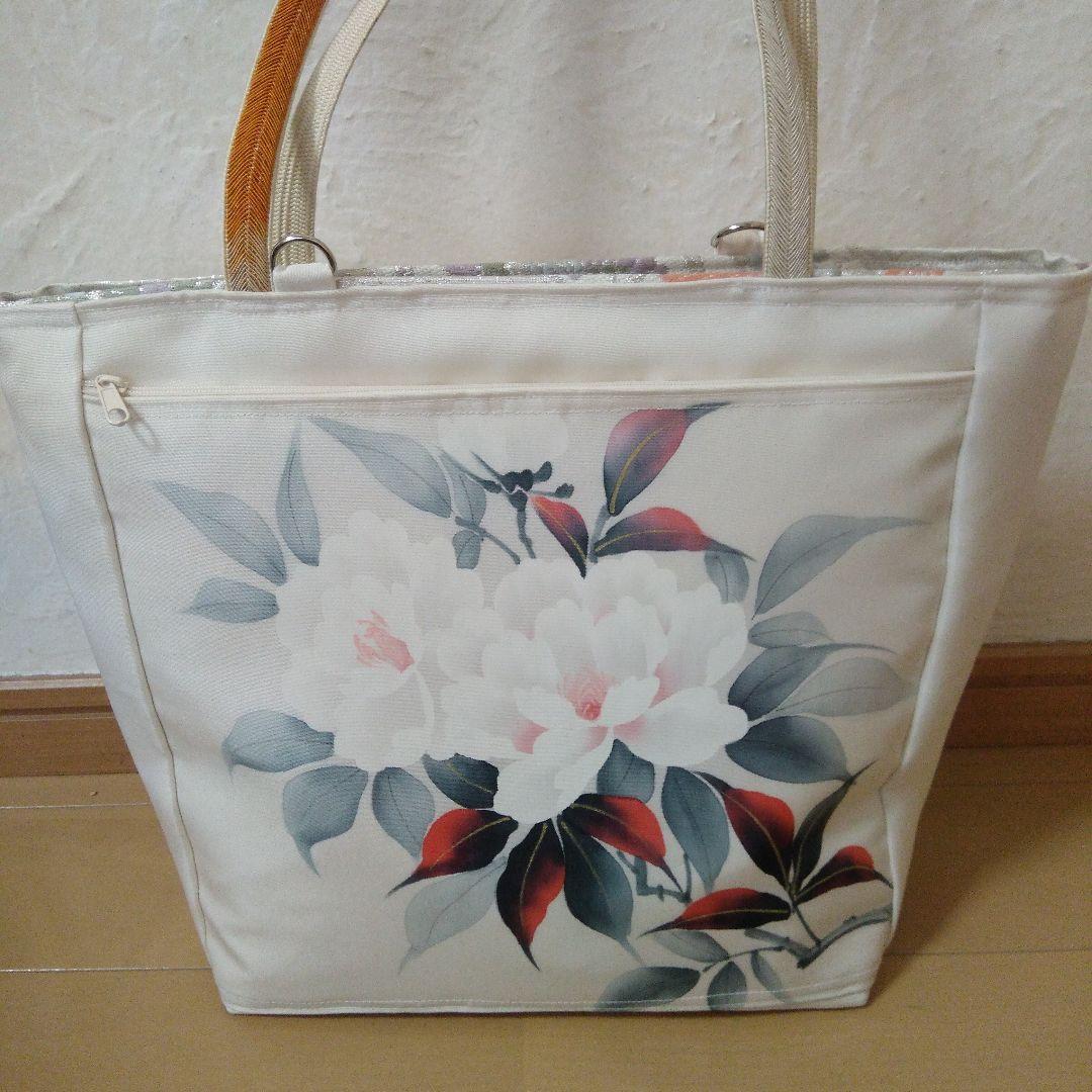 (パンドラ)帯リメイク両面ファスナーポケット付き大きめバッグ2点