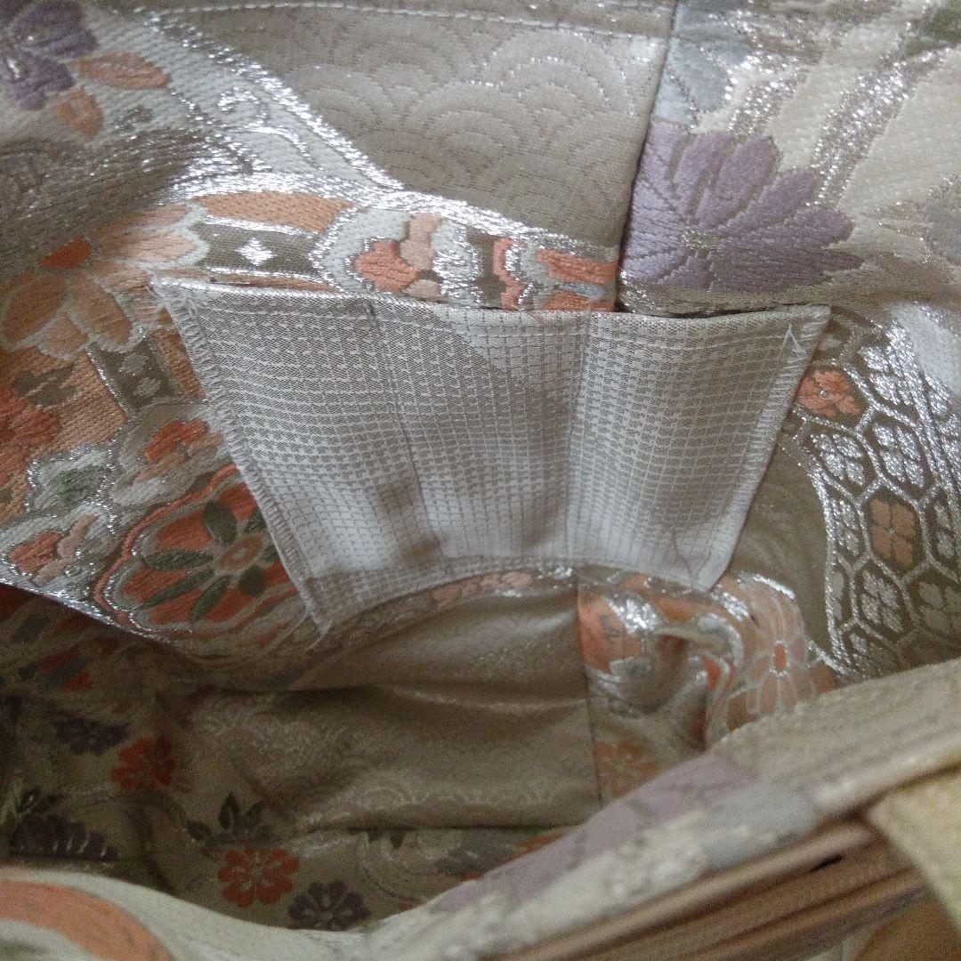 (パンドラ)帯リメイク両面ファスナーポケット付き大きめバッグ2点