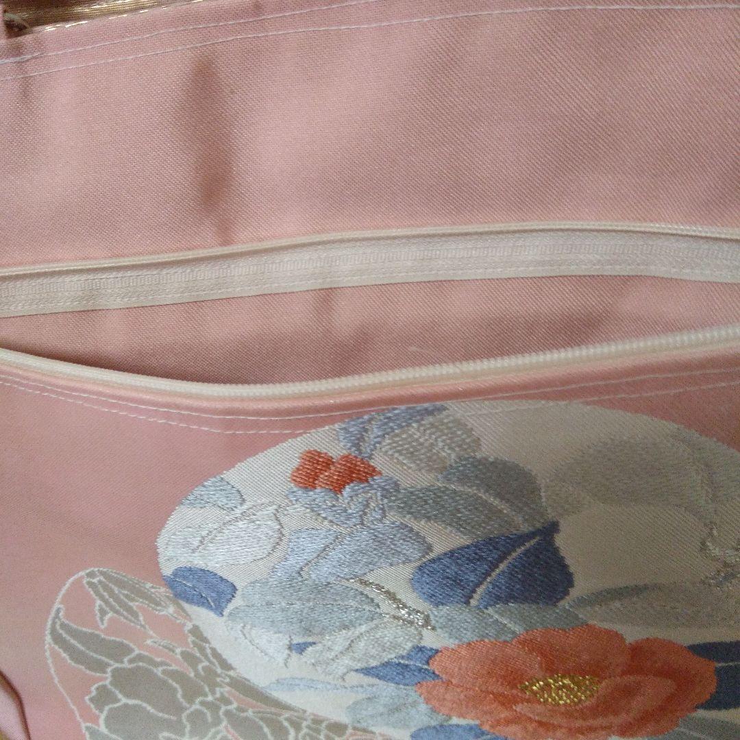 (パンドラ)帯リメイク両面ファスナーポケット付き大きめバッグ2点