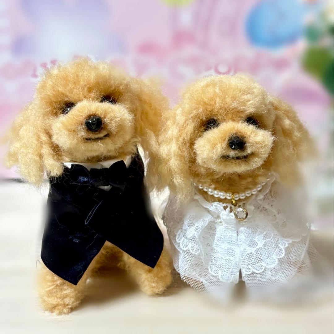 ウェディング ウェルカムドール トイプードル 羊毛フェルト ハンドメイド