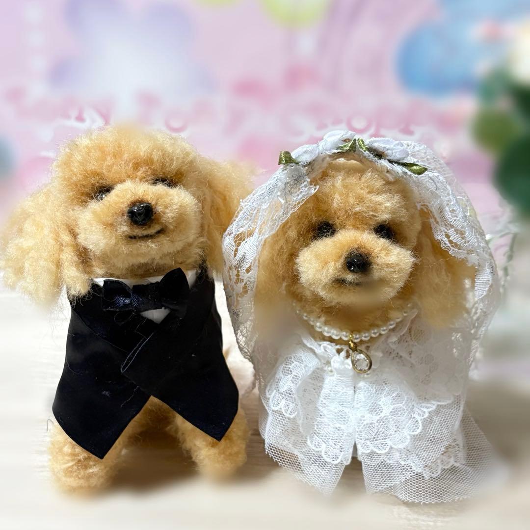 ウェディング ウェルカムドール トイプードル 羊毛フェルト ハンドメイド