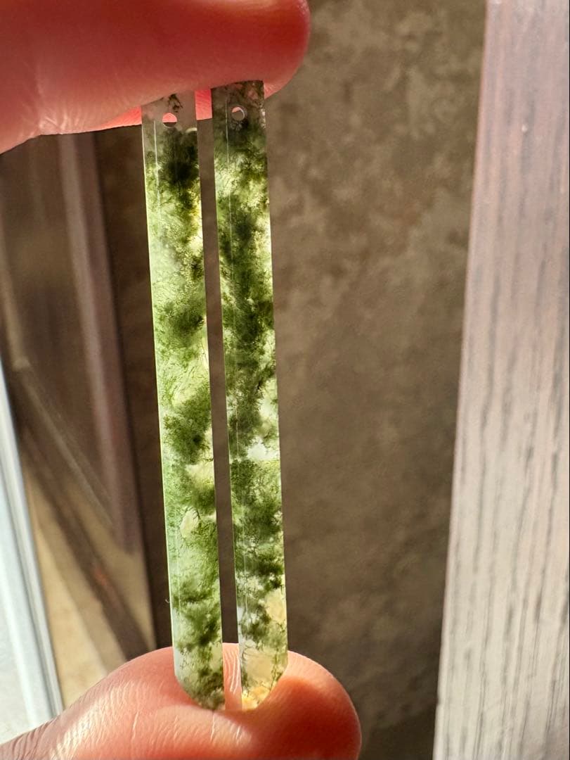 《＊＊COCO＊＊様》モスアゲートスリムロング＊ピアス