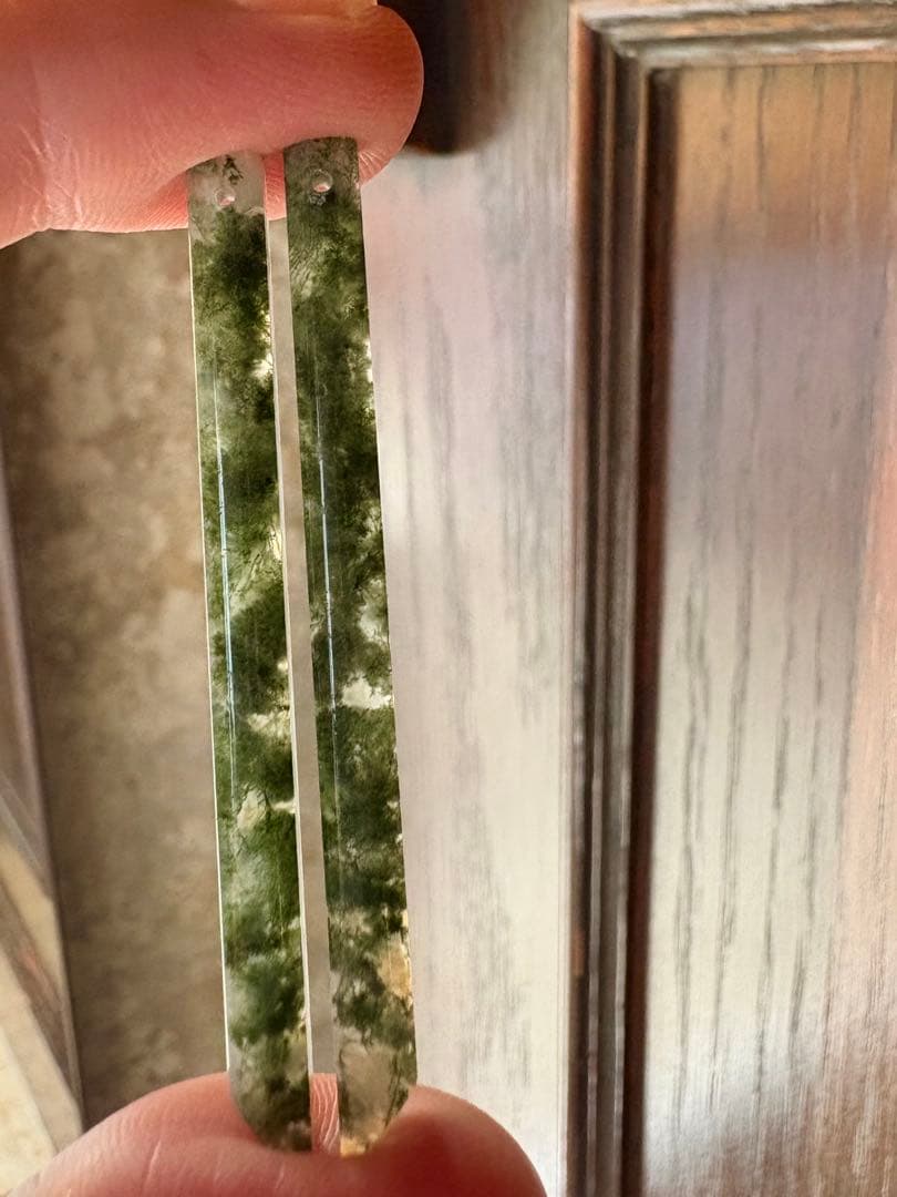 《＊＊COCO＊＊様》モスアゲートスリムロング＊ピアス