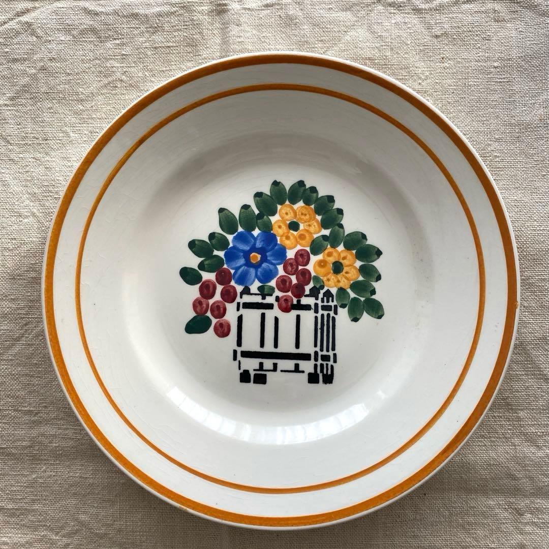 フランスアンティーククレイユモントロー HBCM 『freuri』プレートセット