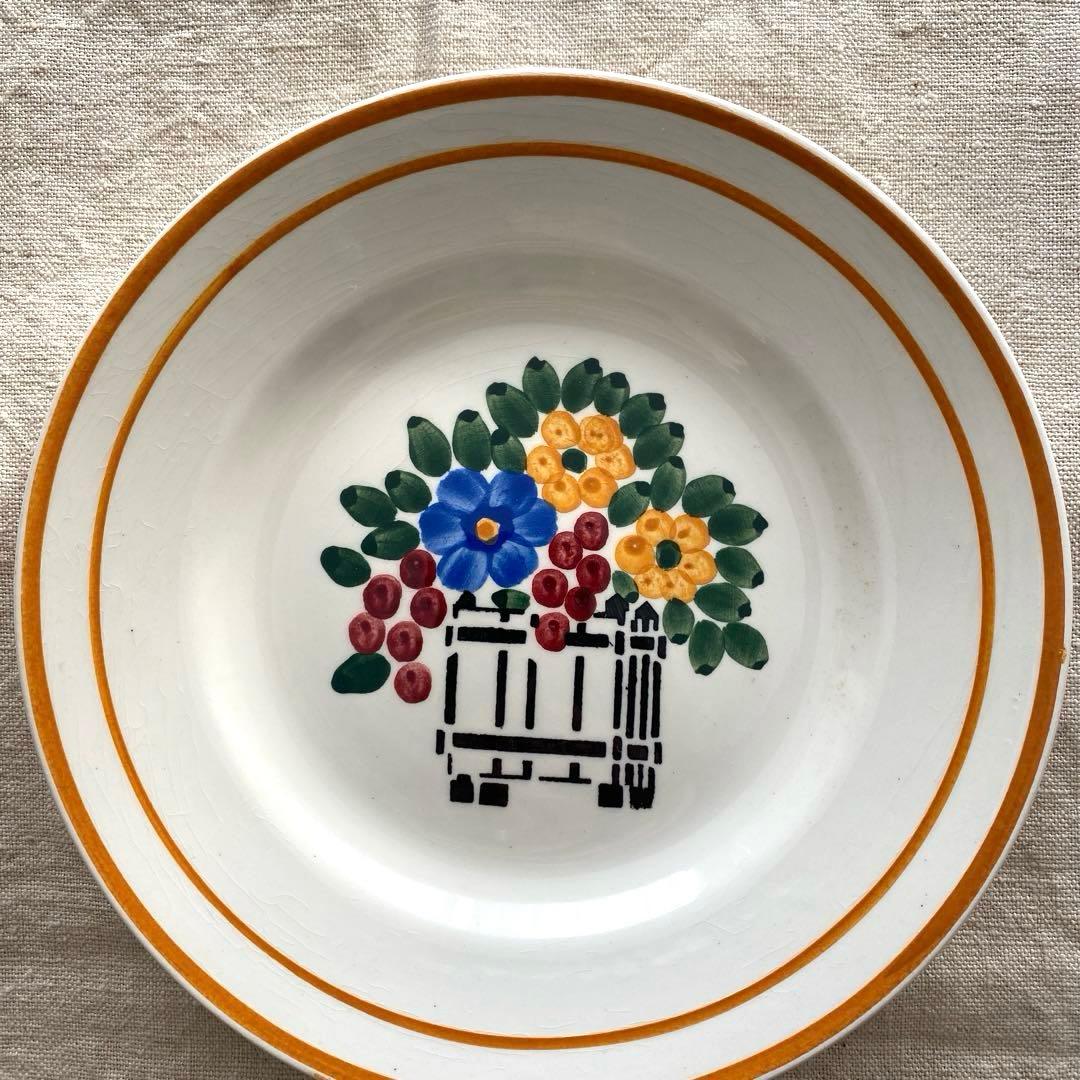 フランスアンティーククレイユモントロー HBCM 『freuri』プレートセット