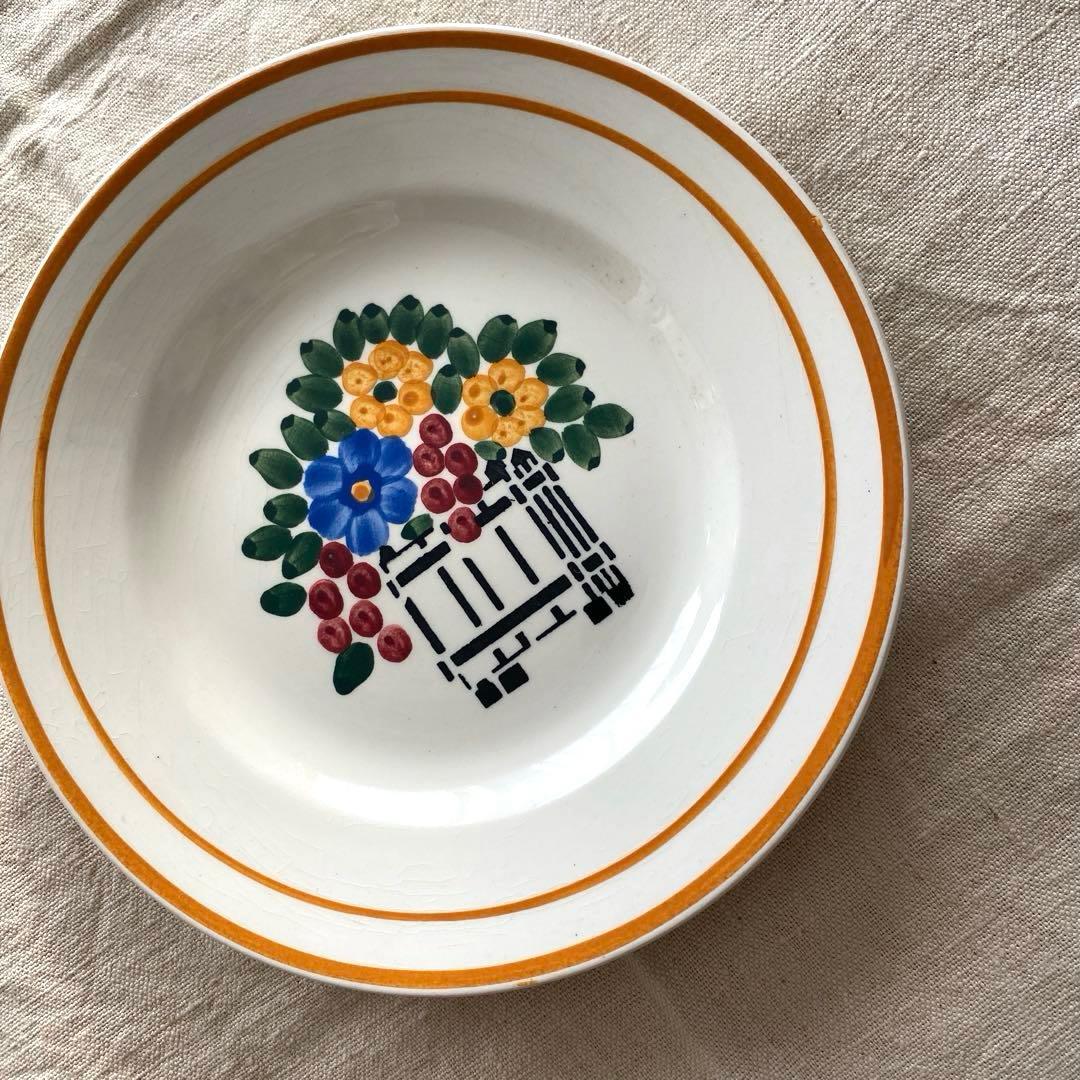 フランスアンティーククレイユモントロー HBCM 『freuri』プレートセット