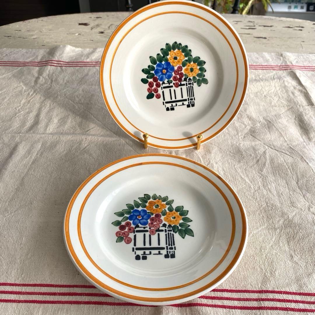 フランスアンティーククレイユモントロー HBCM 『freuri』プレートセット