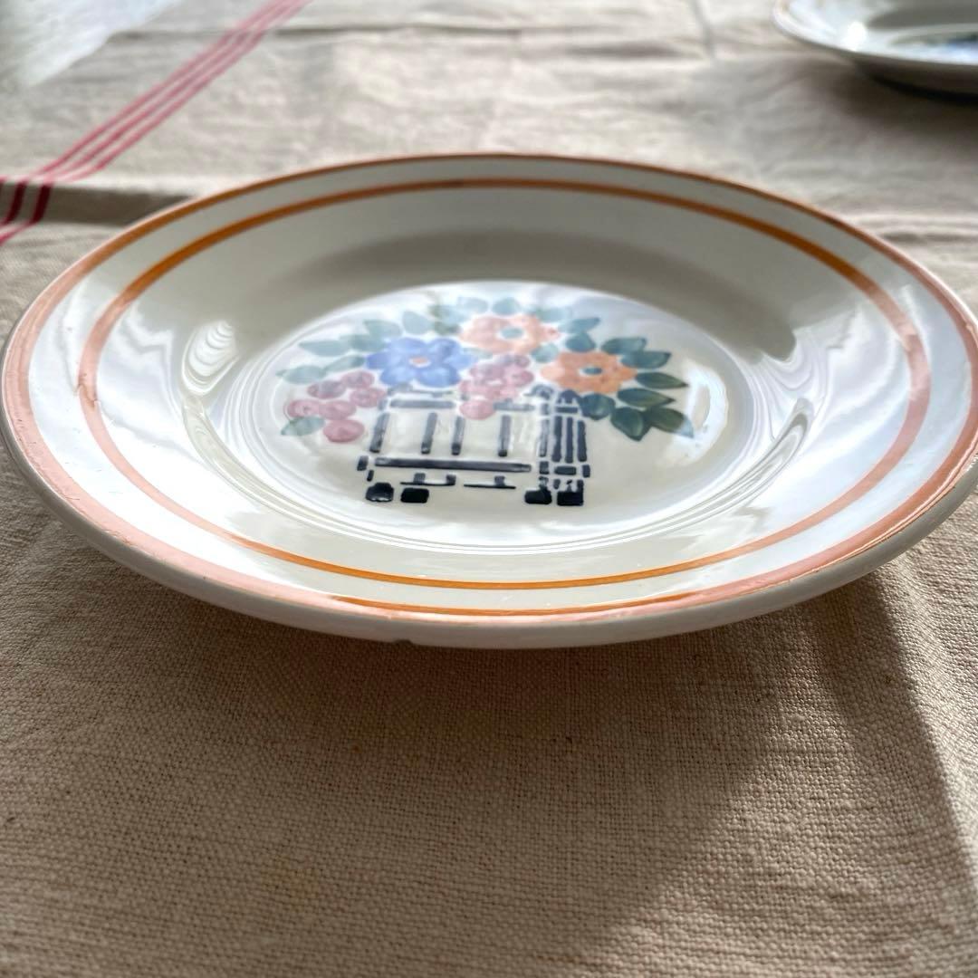 フランスアンティーククレイユモントロー HBCM 『freuri』プレートセット